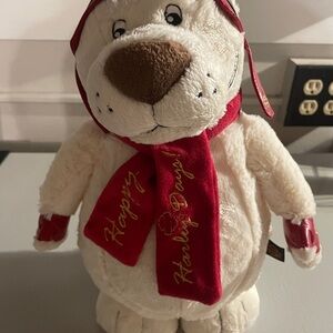 Harley-Davidson Cream and Red Dog Plush Toy